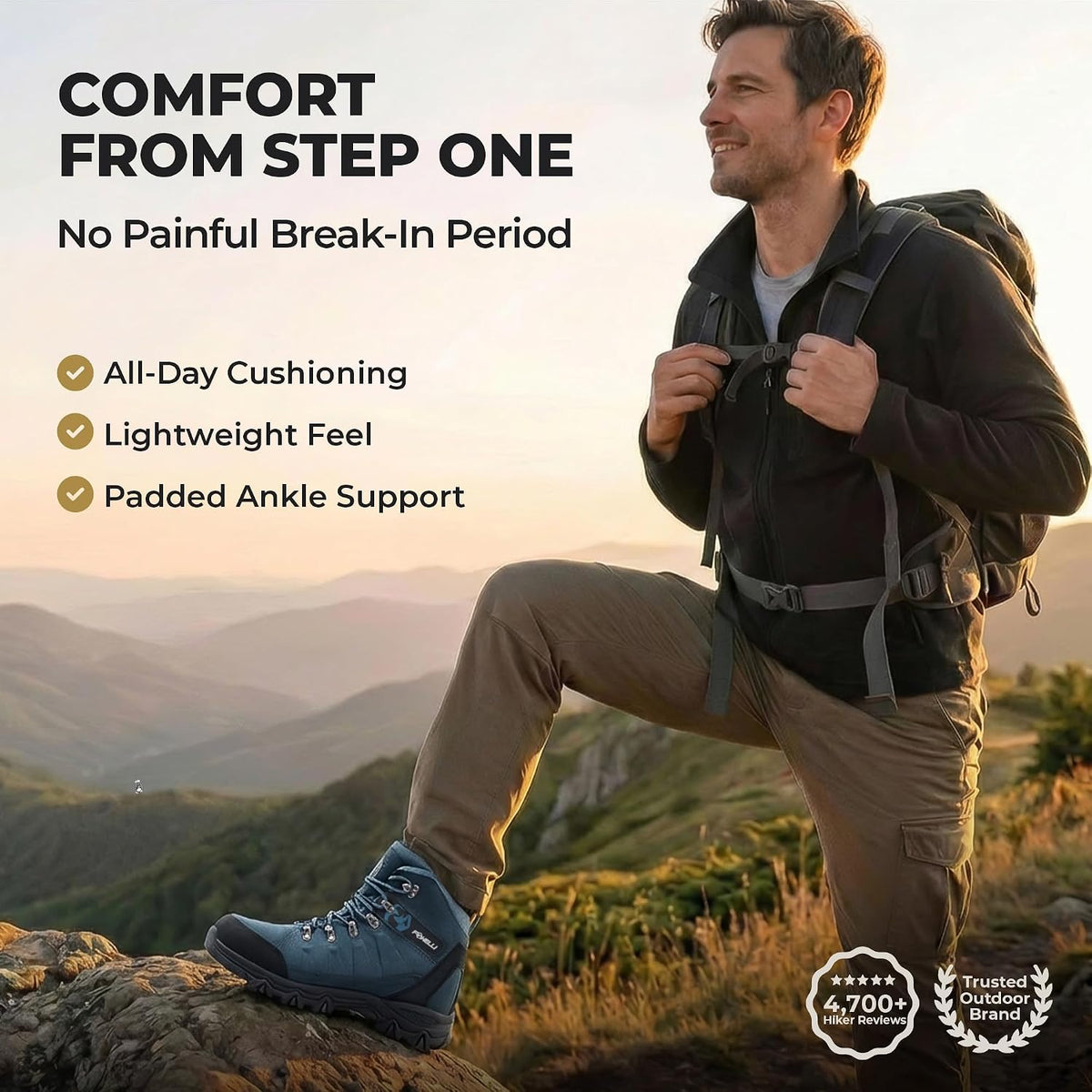 Men’S Hiking Boots – Waterproof Breathable & Lightweight Suede Leather Hiking Boots for Men