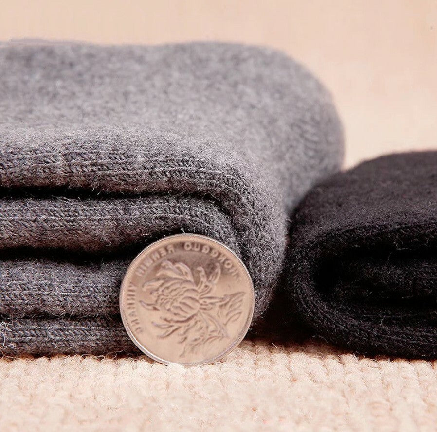 5 Pairs Men Merino Wool Cushioned Fleece Thermal Thick Warm Hiking Heavy Socks