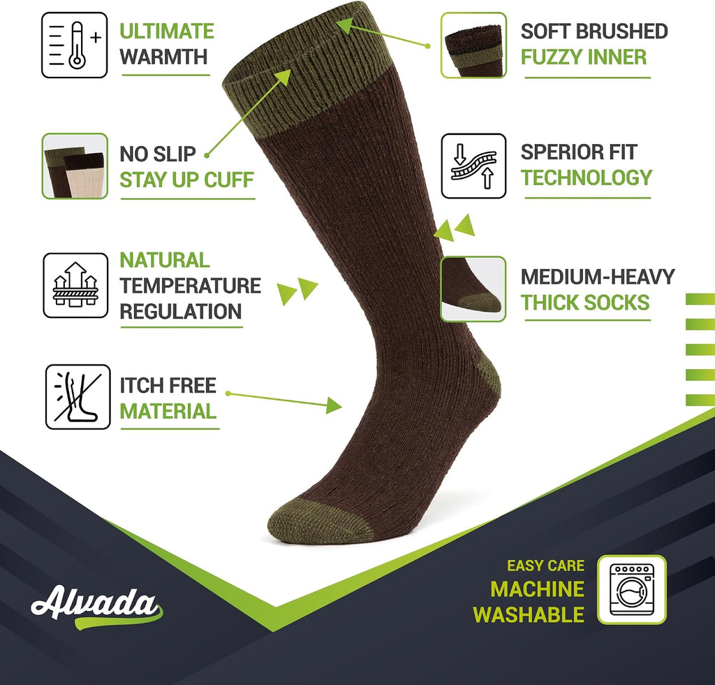 Warm Thermal Wool Socks for Winter Moisture Wicking and Breathable Cozy Boot Socks