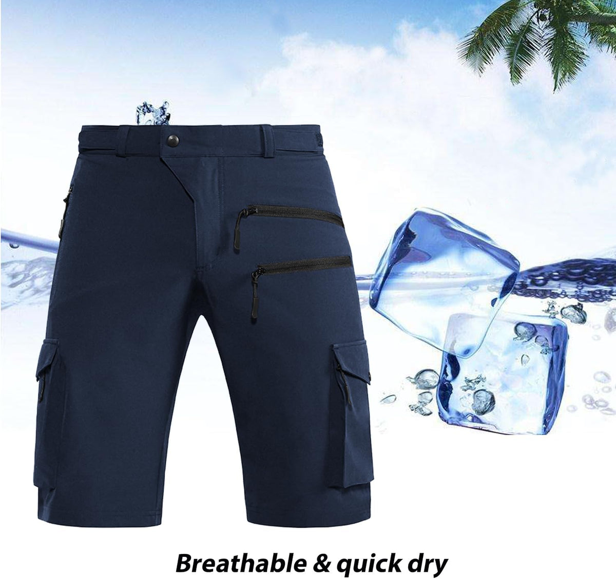 Men'S Mountain Bike Shorts: Stretch Hiking Cargo Shorts