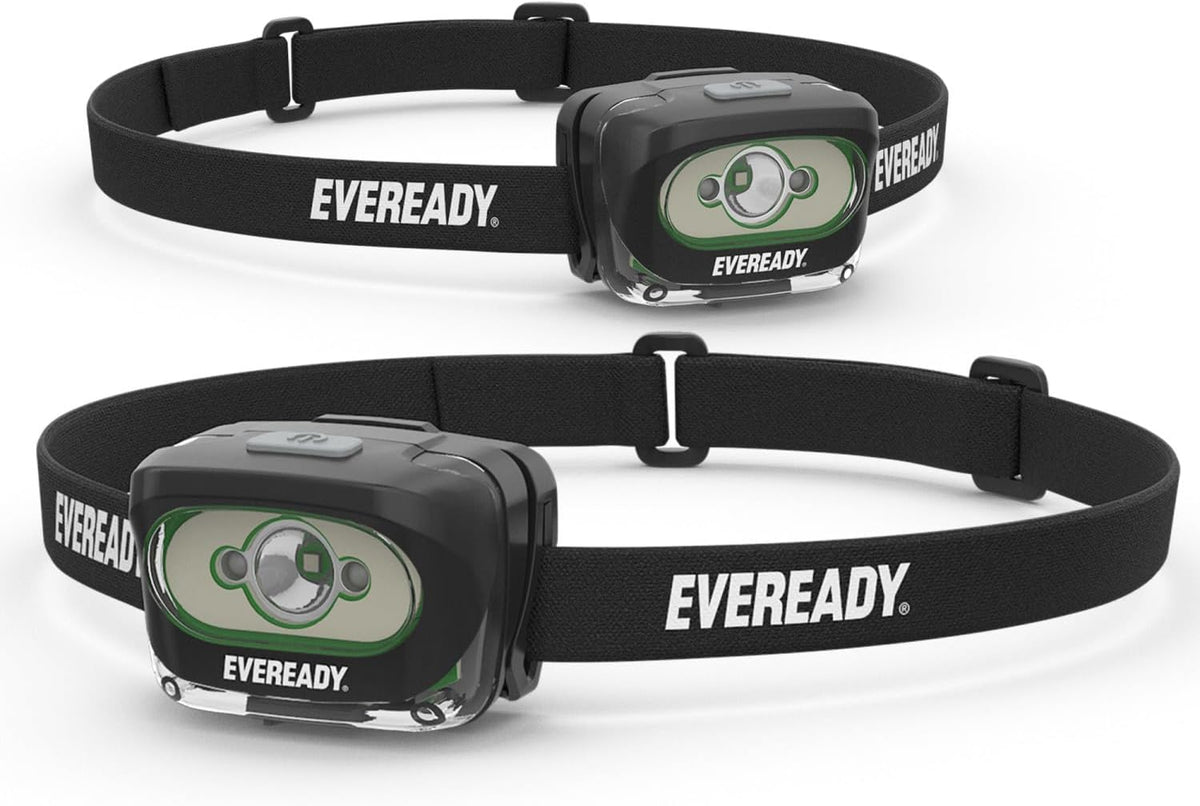 Rechargeable LED Headlamps by  (2-Pack), IPX4 Water Resistant Head Lights for Running, Camping, Emergency, Outdoors (USB Cable Included),Black (2-Pack),Adjustable