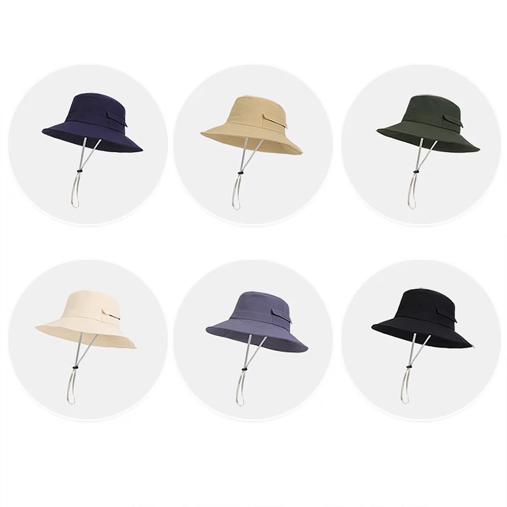 Bucket Hats for Women Outdoor Sun Hat Wide Brim Bucket Hat Fishing Cap with Breathable Summer Spring Fashion Clothing Accessories