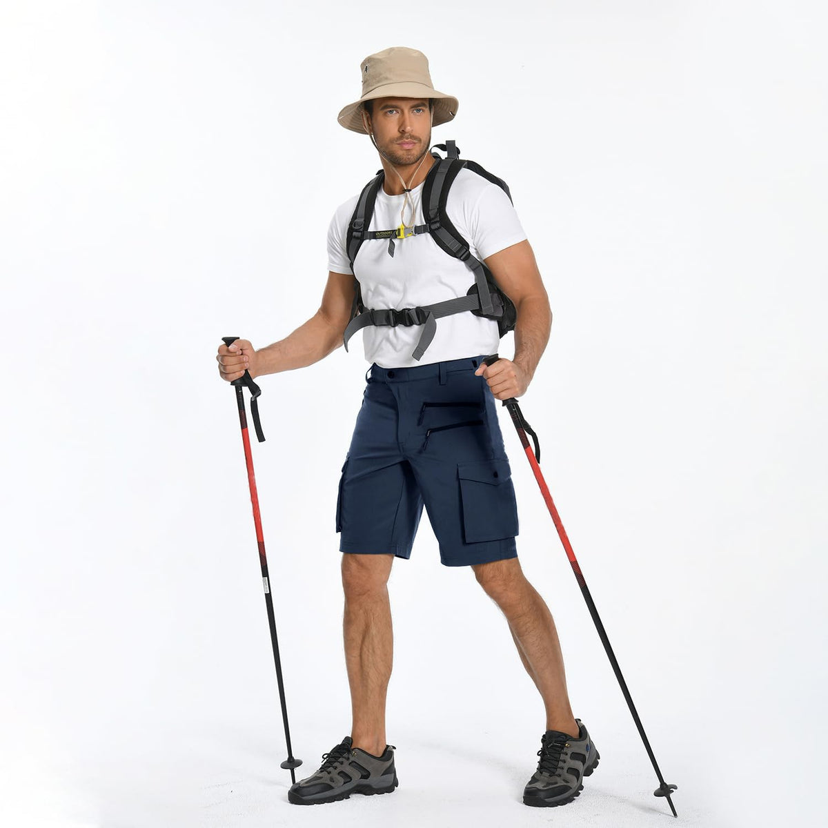 Men'S Mountain Bike Shorts: Stretch Hiking Cargo Shorts