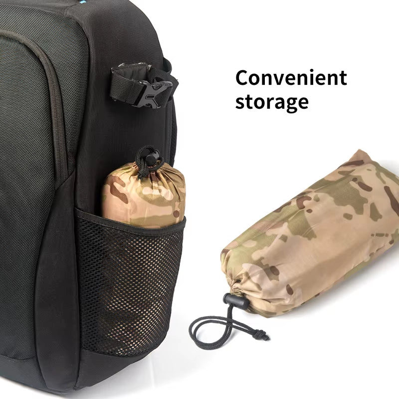 Camouflage Folding Raincoat for Hiking Portable Tactics Poncho Men Waterproof Tourism Packable Rain Jacket Cover Rainwear ﻿