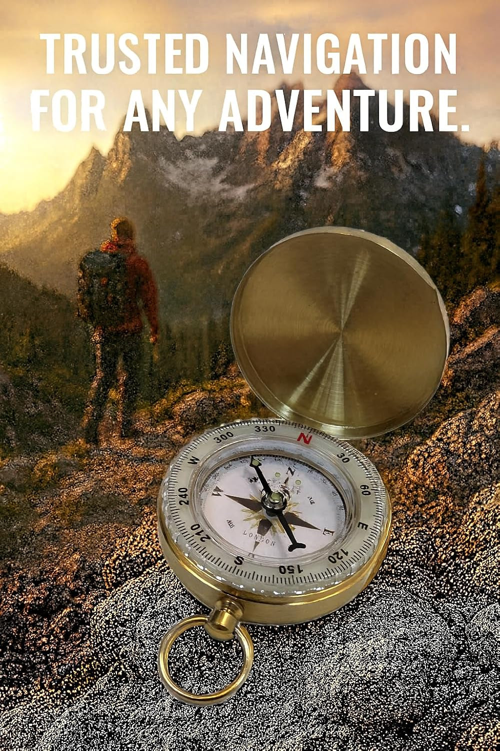 Glow in the Dark Brass Pocket Compass for Kids – Waterproof Navigation Tool for Camping, Hiking, Backpacking, Orienteering, Hunting, Survival Gear, Outdoor Safety & Adventure Gift