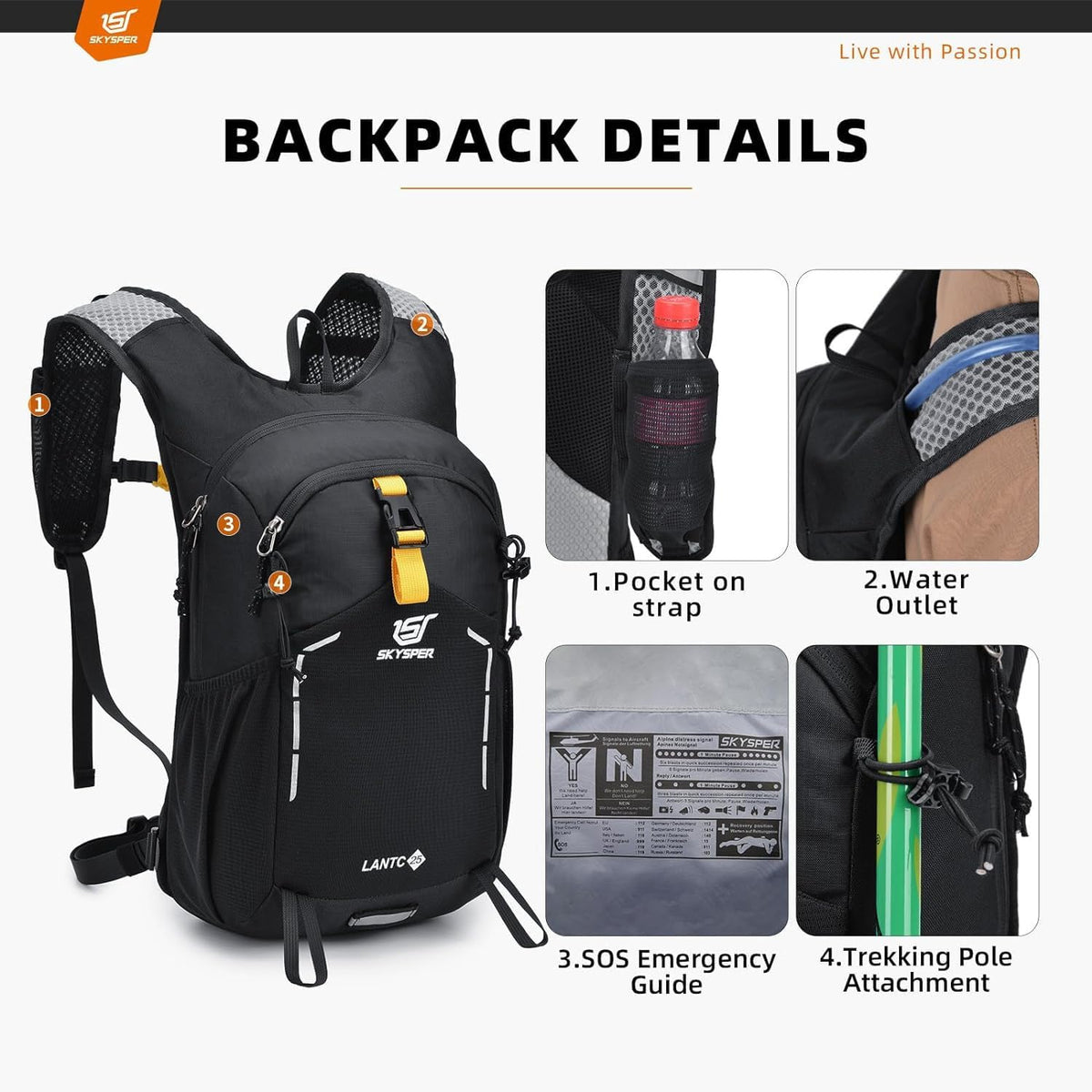 Small Hiking Backpack - 25L Travel Daypack Lightweight Bag Water Resistant Hiking Backpacks for Women Men