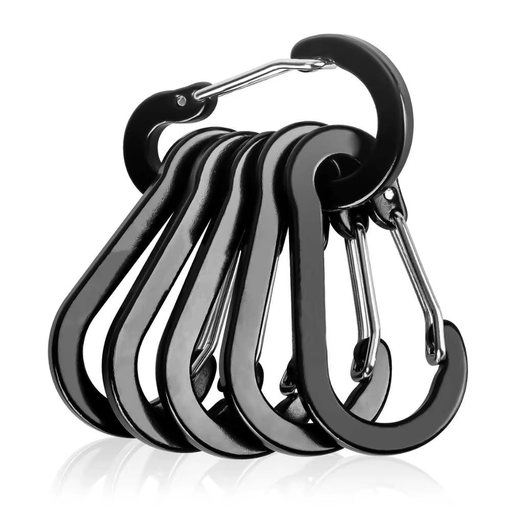 Easyfish Fishing CC1 Steel Small Carabiner Clips Outdoor Camping Multi Tool Fishing Acessories 6Pcs