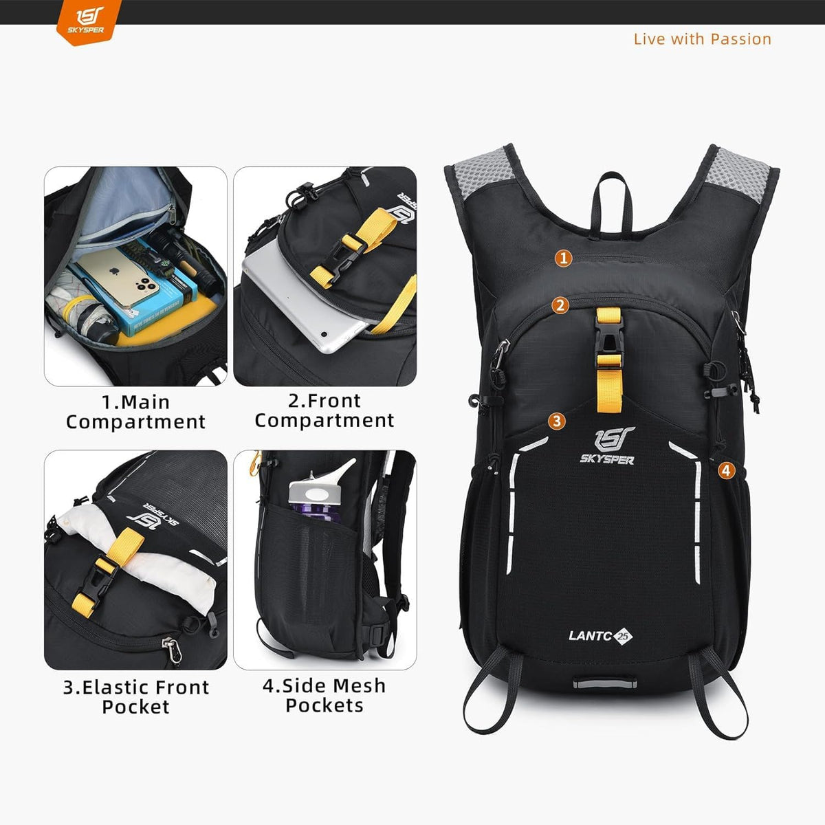 Small Hiking Backpack - 25L Travel Daypack Lightweight Bag Water Resistant Hiking Backpacks for Women Men