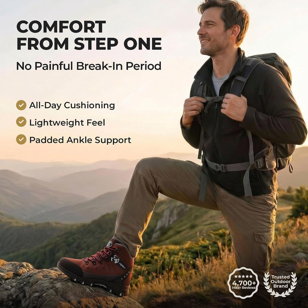 Men’S Hiking Boots – Waterproof Breathable & Lightweight Suede Leather Hiking Boots for Men