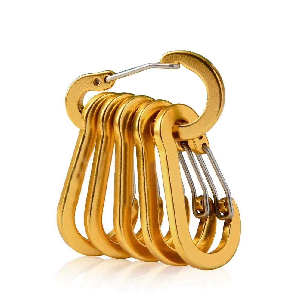 Easyfish Fishing CC1 Steel Small Carabiner Clips Outdoor Camping Multi Tool Fishing Acessories 6Pcs