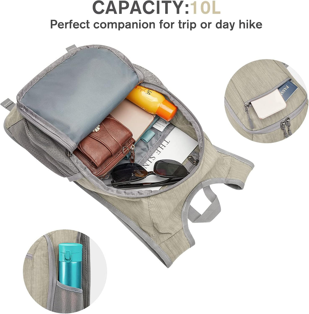 10L/15L Hiking Backpack Lightweight Packable Hiking Daypack Small Travel Outdoor Foldable Shoulder Bag