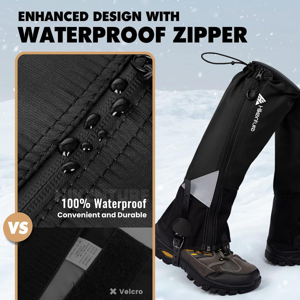 Hiking Gaiters with Upgraded Zipper, Gators for Hiking Boots