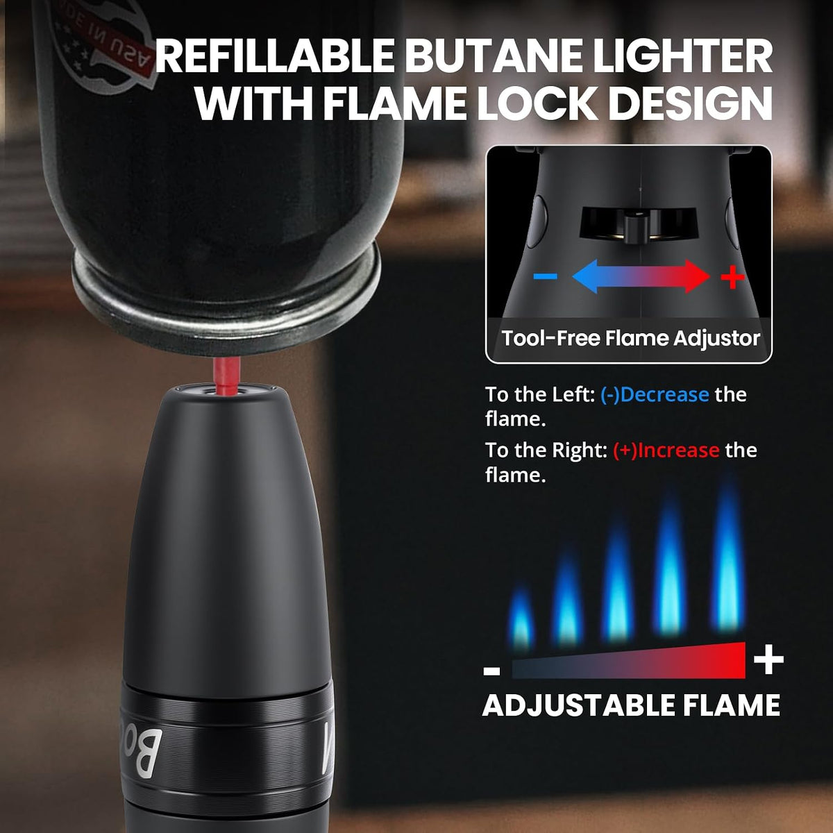 Refillable Butane Torch Lighter for Camping and Outdoor Use
