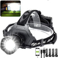 LED Rechargeable Headlamp 90000 High Lumen, XPH70 Brightest LED Work Headlight Zoomable, Waterproof, 90° Adjustable, 5 Modes Lightweight Head Lamp for Adult Camping, Hard Hat, Hunting