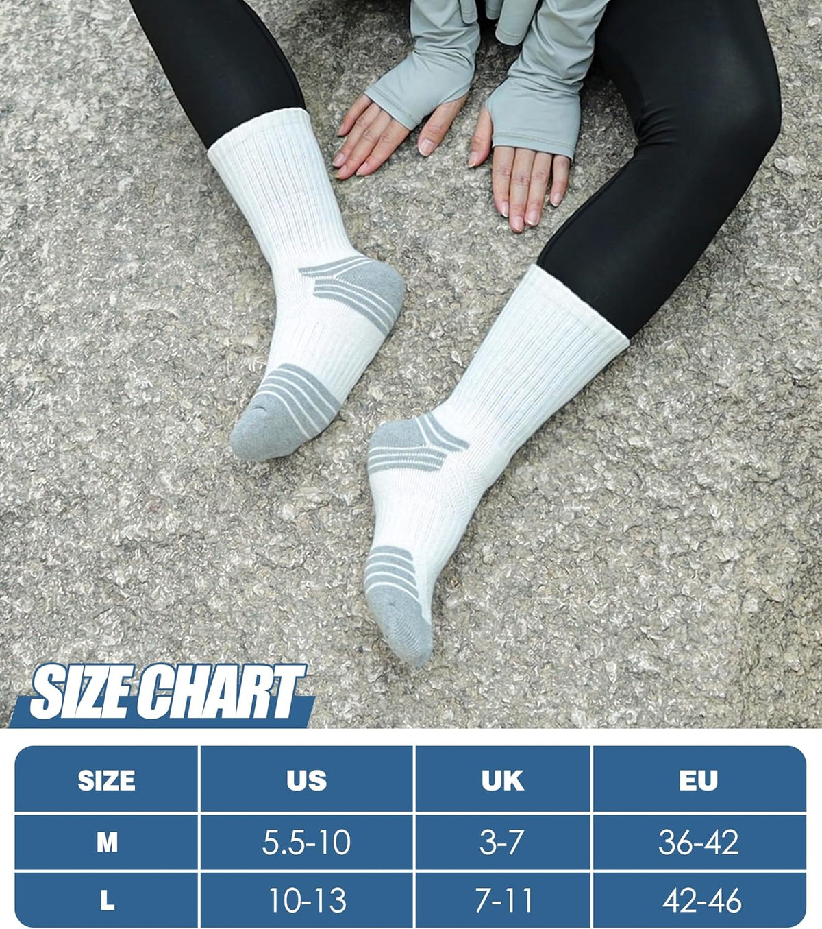 Women's Merino Wool Thermal Crew Socks for Hiking and Running