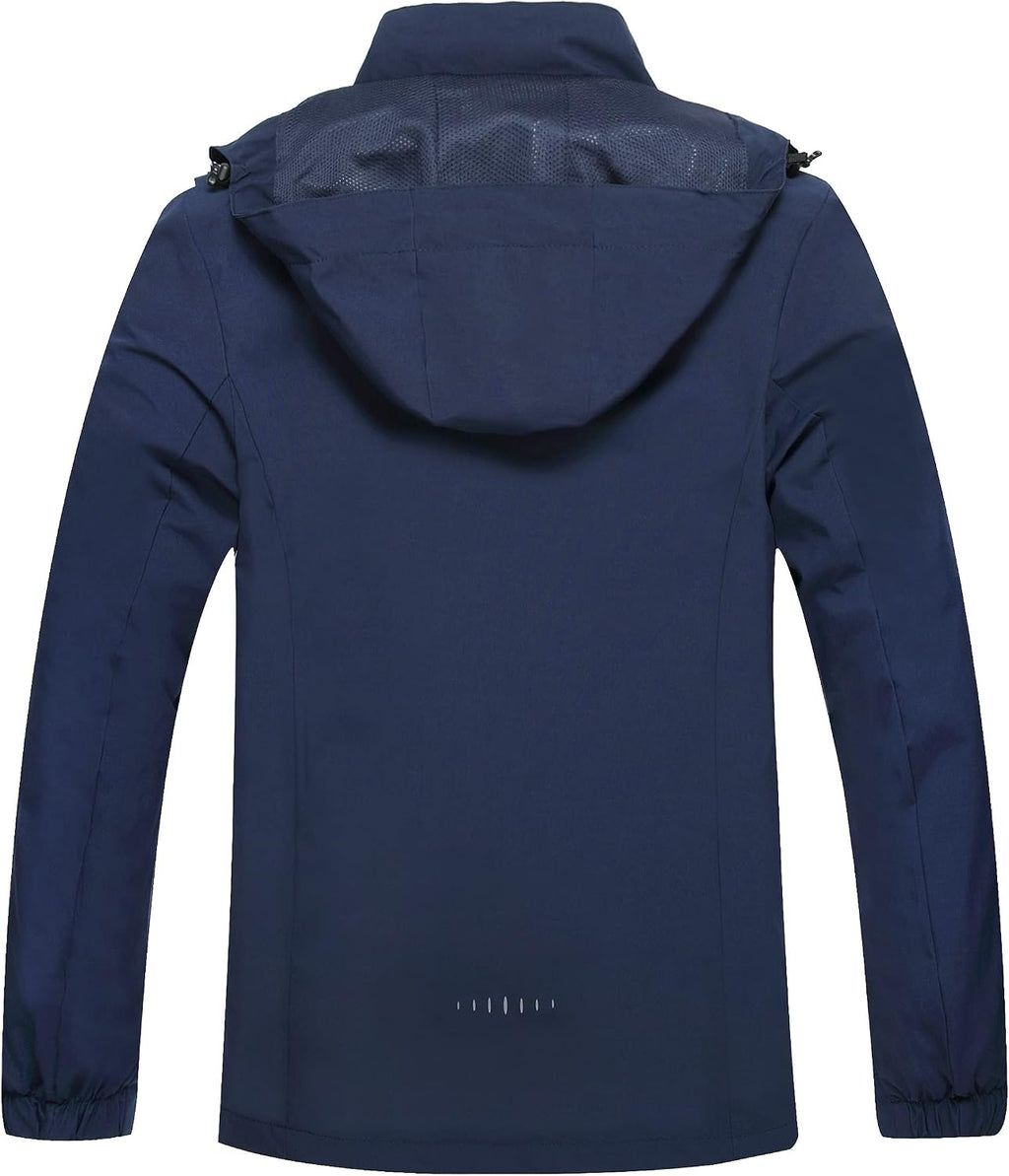 Men'S Lightweight Waterproof Rain Jacket,Shell Hooded Outdoor Raincoat Hiking Windbreake Jacket