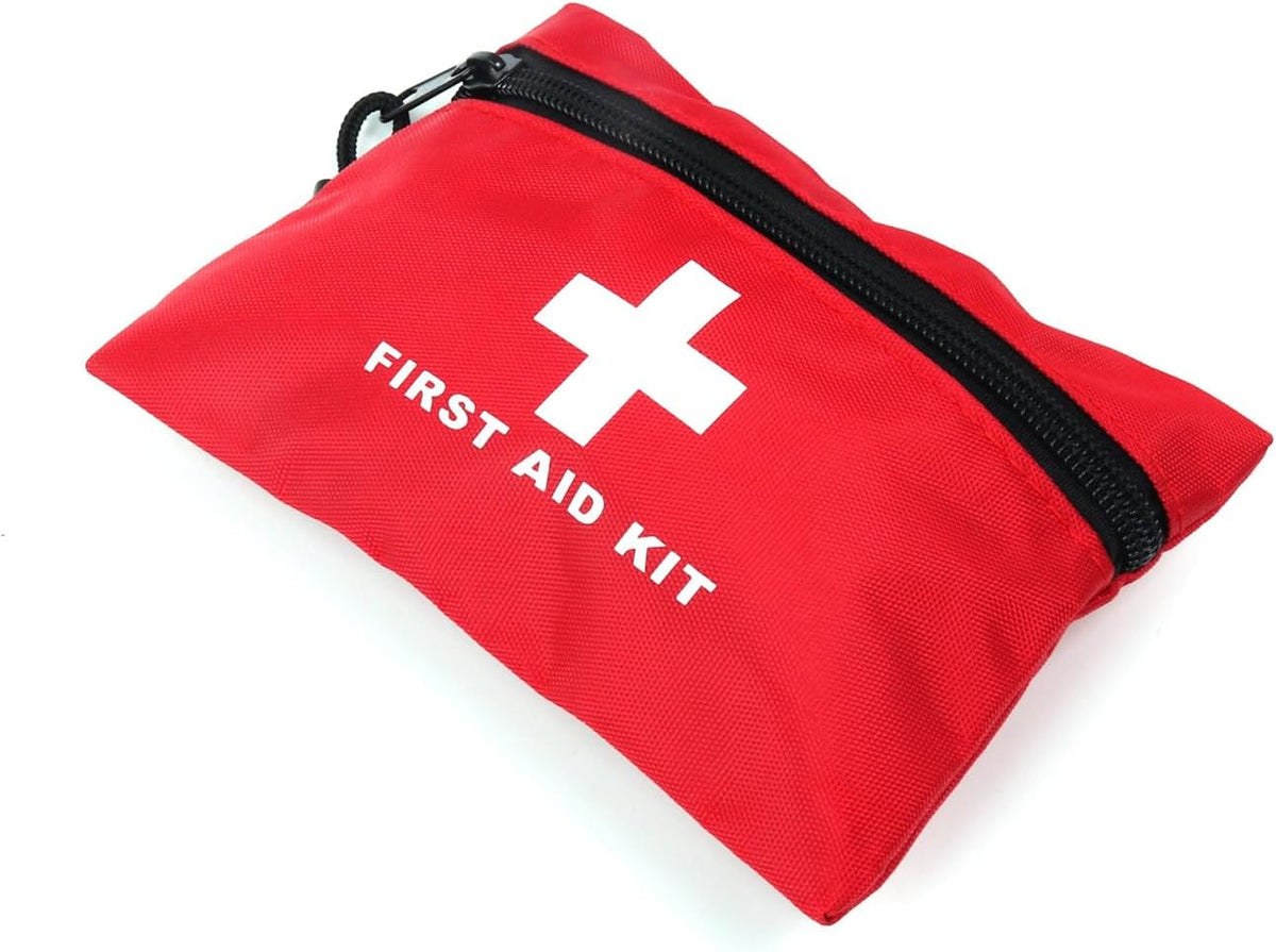 Red First Aid Bag Empty First Aid Kit Empty Waterproof First Aid Pouch Small Mini for First Aid Kits Pack Emergency Hiking Backpacking Camping Travel Car Cycling (Red, 6X4.3Inch)