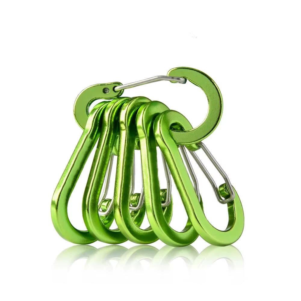 Easyfish Fishing CC1 Steel Small Carabiner Clips Outdoor Camping Multi Tool Fishing Acessories 6Pcs