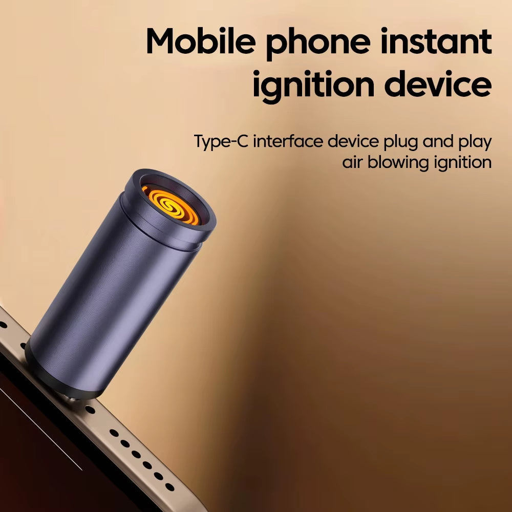 Type C Mini Cigarette Lighter Windproof Cigarette Lighter Outdoor Blowing Cigarette Lighter Adapter USB-C Cigarette Lighter