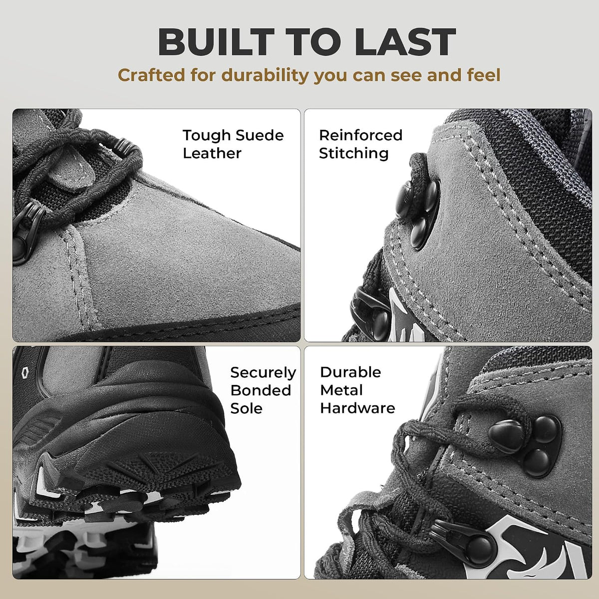 Men’S Hiking Boots – Waterproof Breathable & Lightweight Suede Leather Hiking Boots for Men