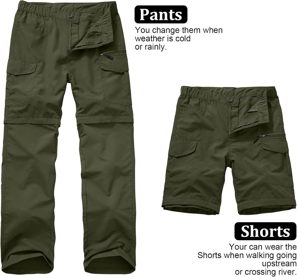 Boy Scout Pants Hiking Mens Convertible Zip off Safari Fishing