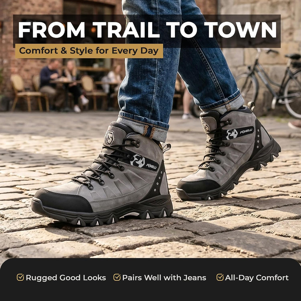 Men’S Hiking Boots – Waterproof Breathable & Lightweight Suede Leather Hiking Boots for Men