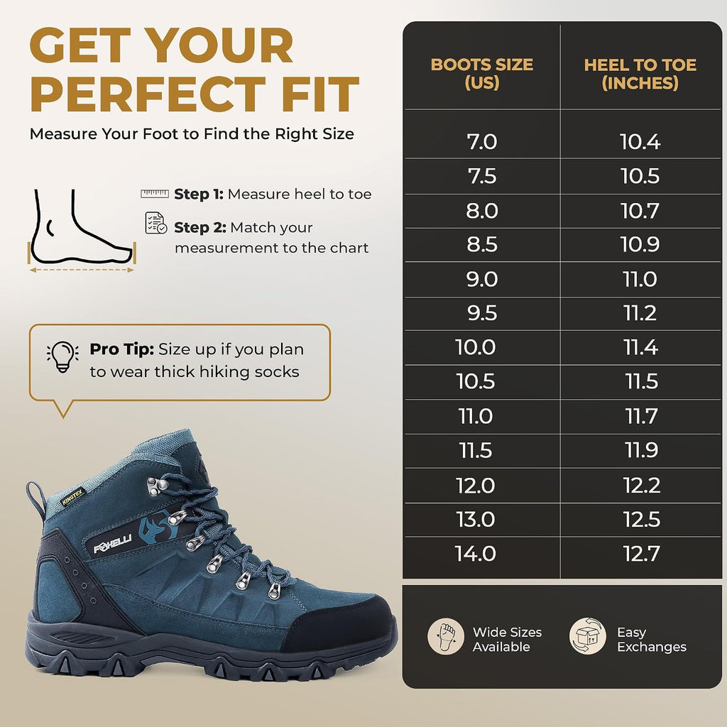 Men’S Hiking Boots – Waterproof Breathable & Lightweight Suede Leather Hiking Boots for Men