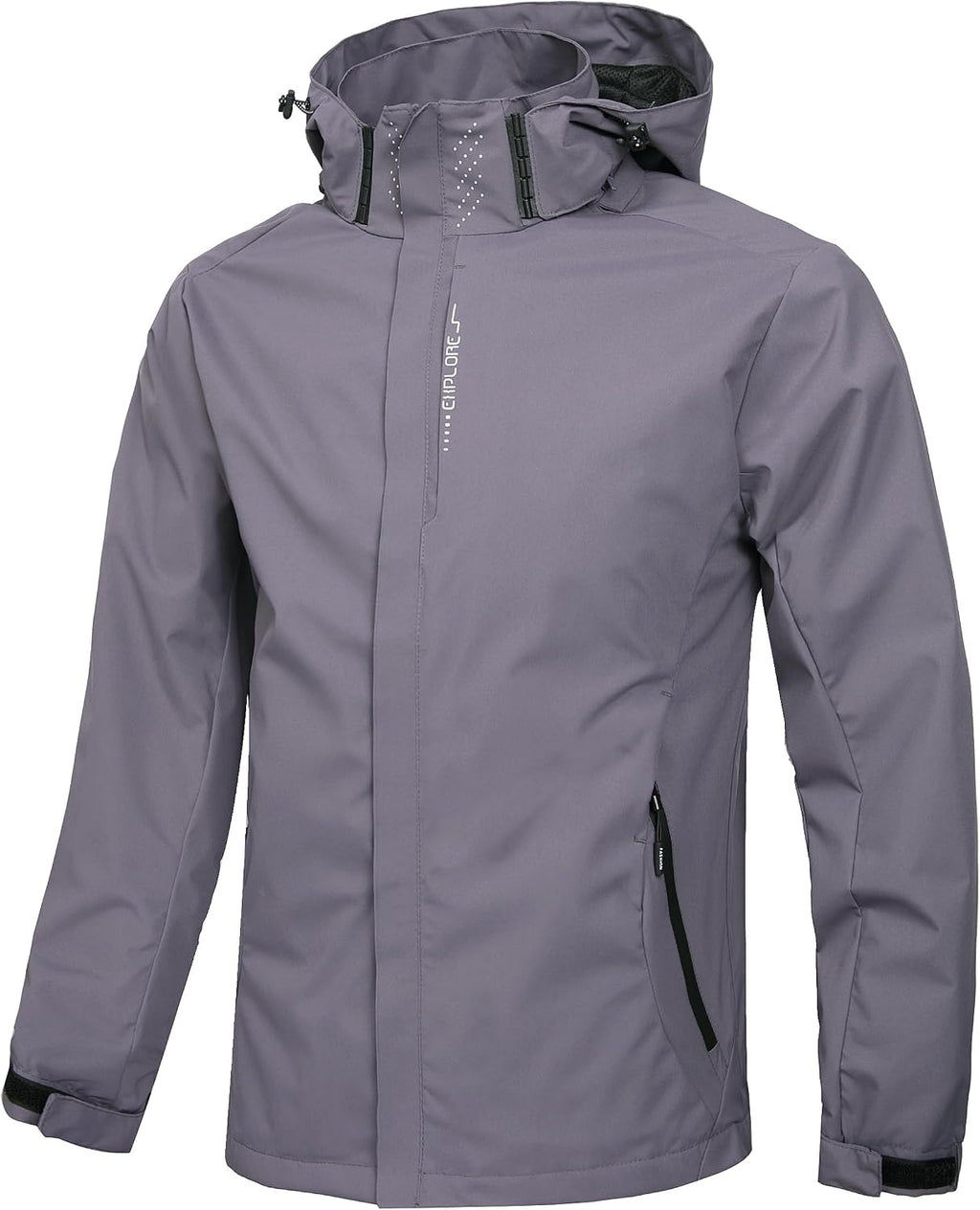 Men'S Lightweight Waterproof Rain Jacket,Shell Hooded Outdoor Raincoat Hiking Windbreake Jacket