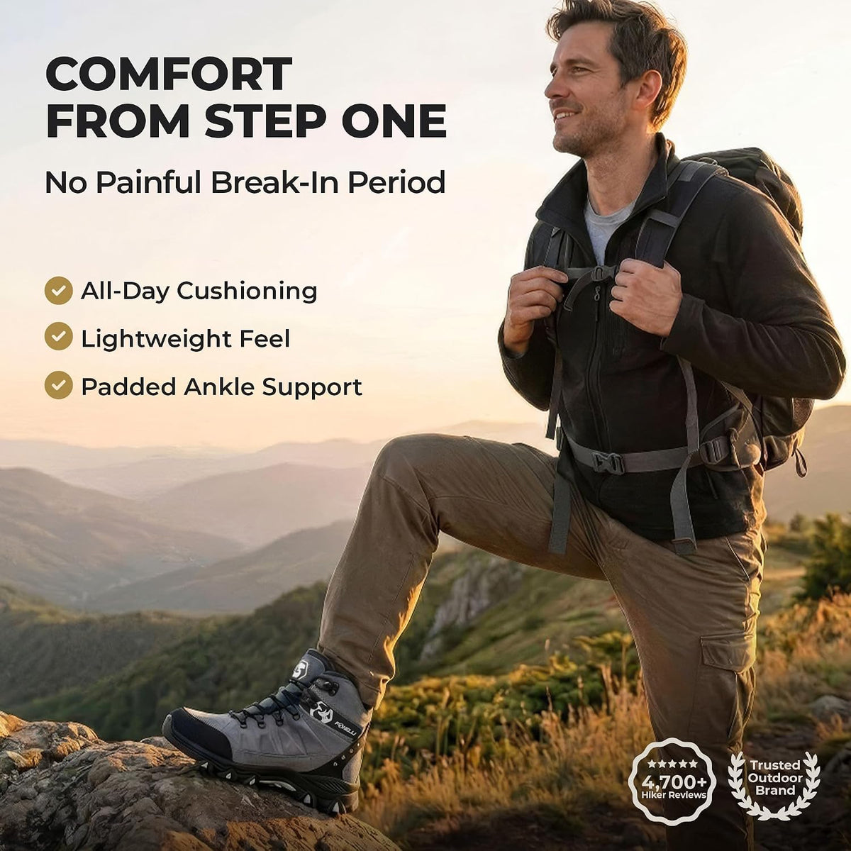 Men’S Hiking Boots – Waterproof Breathable & Lightweight Suede Leather Hiking Boots for Men