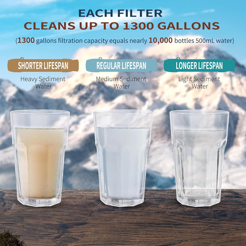 Emergency Water Filter Straw for Survival, Camping & Hiking, 4 Pack