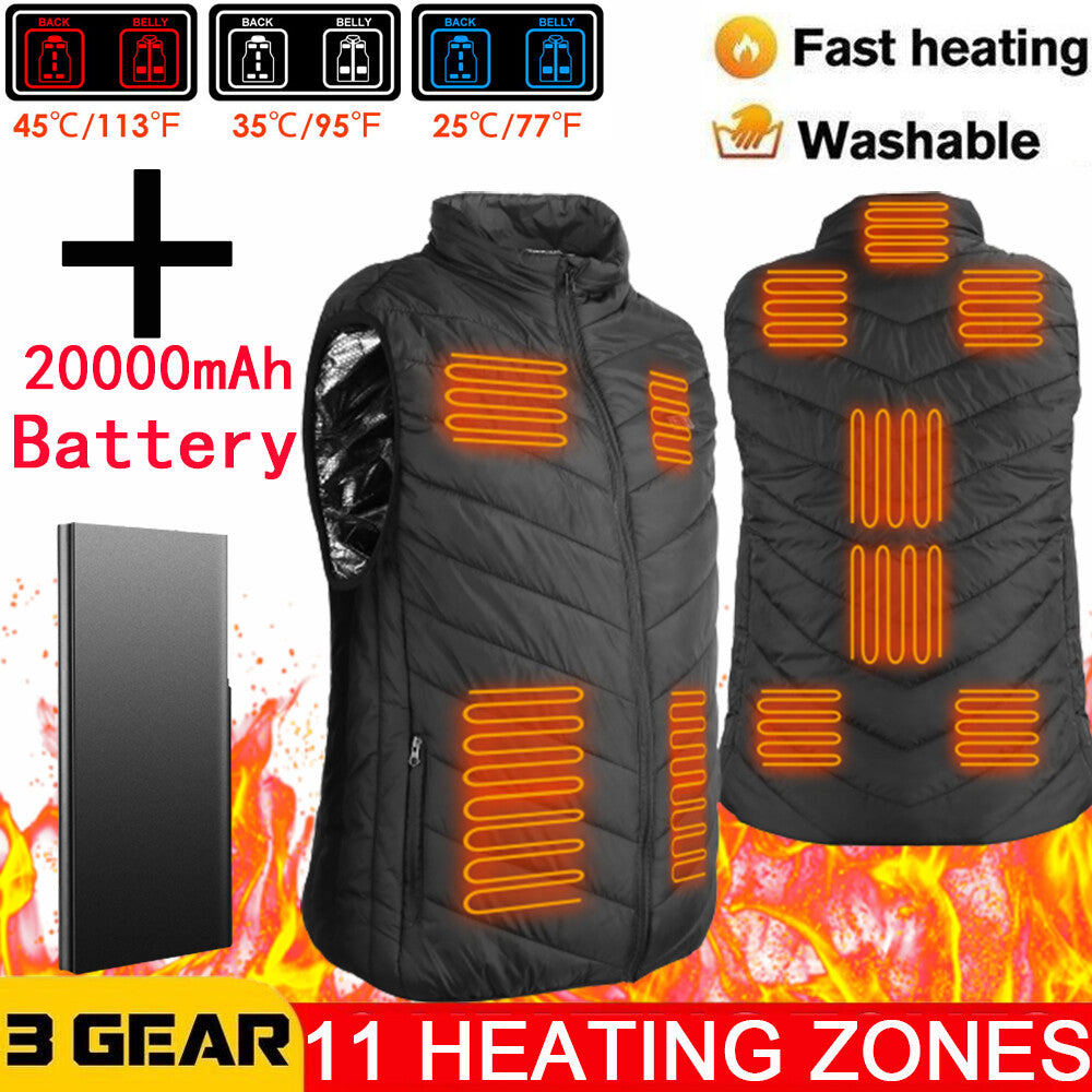 Heated Jacket Vest Mobile Battery Pack Electric Heating Coat for Skiing Hiking