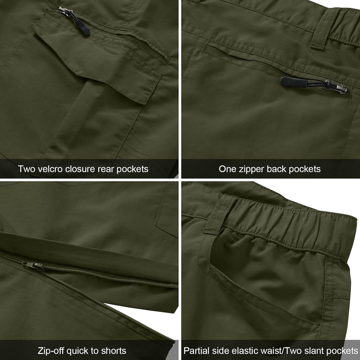 Boy Scout Pants Hiking Mens Convertible Zip off Safari Fishing