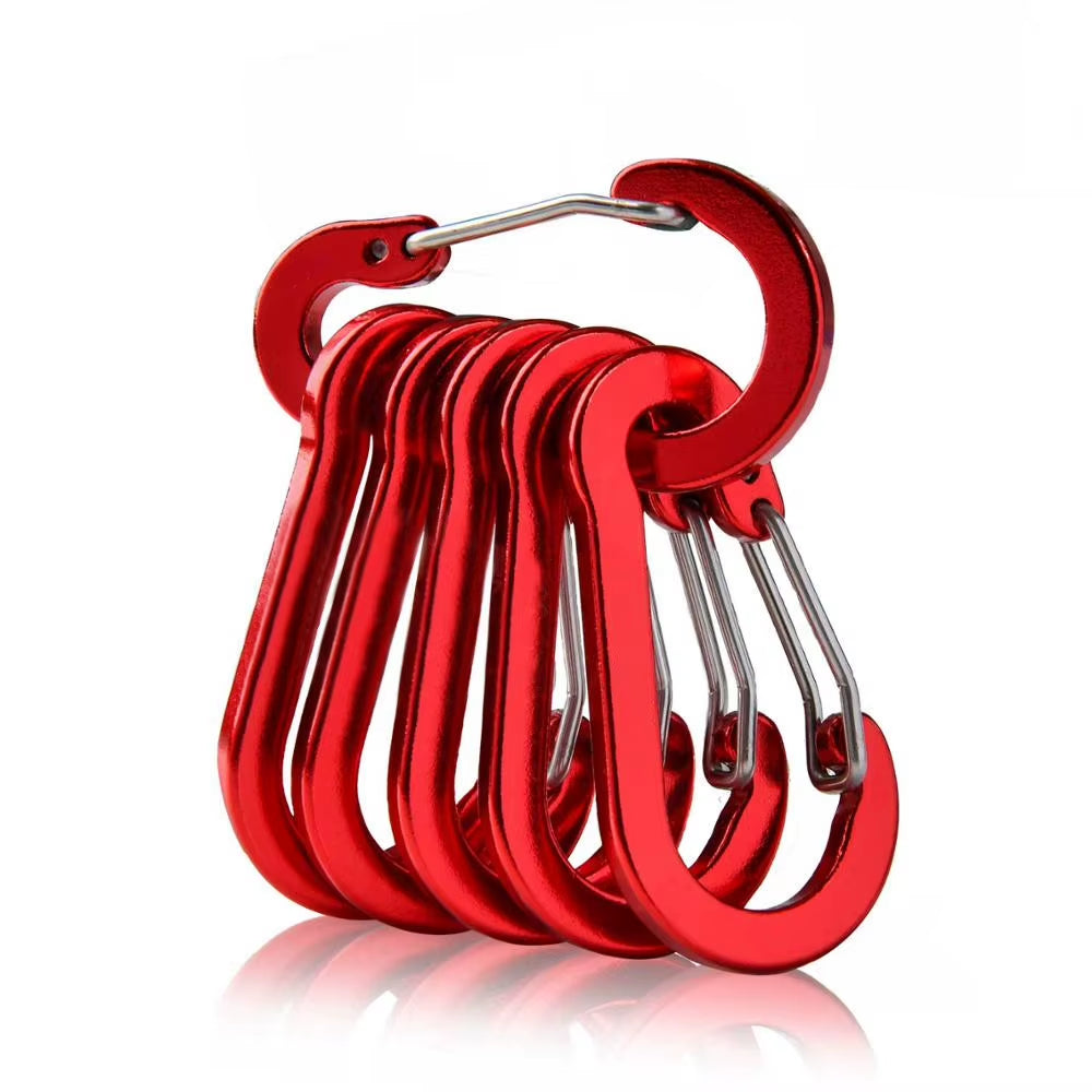 Easyfish Fishing CC1 Steel Small Carabiner Clips Outdoor Camping Multi Tool Fishing Acessories 6Pcs