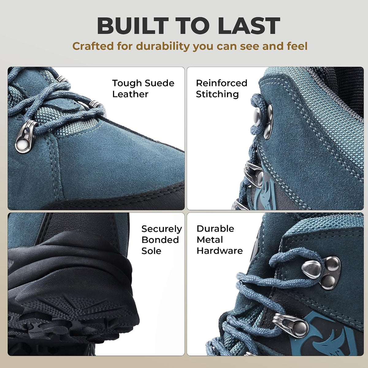 Men’S Hiking Boots – Waterproof Breathable & Lightweight Suede Leather Hiking Boots for Men