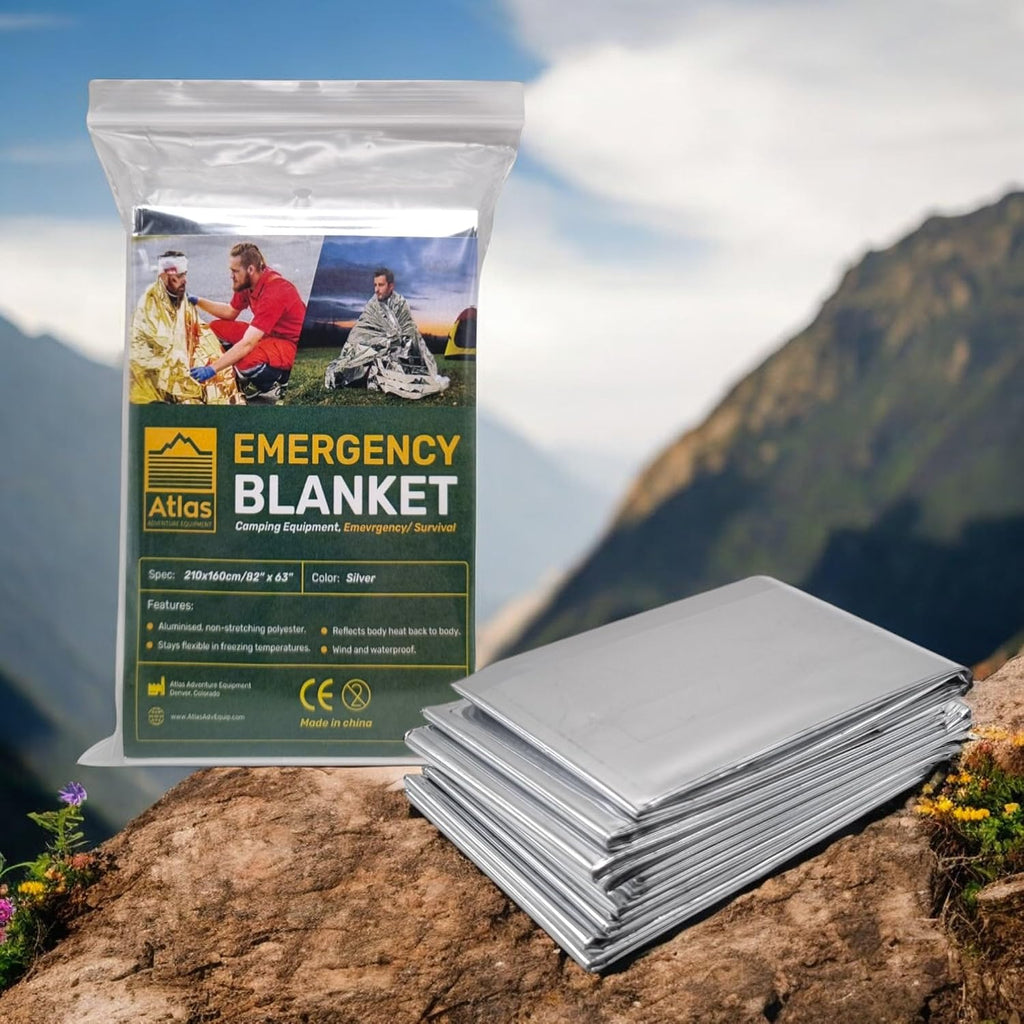 Emergency Survival Blanket, Mylar Thermal Blanket, Gigantic Space Blanket 82" X 63" (1)