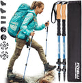 Carbon Fiber Trekking Poles – Lightweight Collapsible Hiking Poles with Cork Grips, Quick Flip Locks & All-Terrain Accessories – Adjustable Height Hiking Sticks for Men & Women