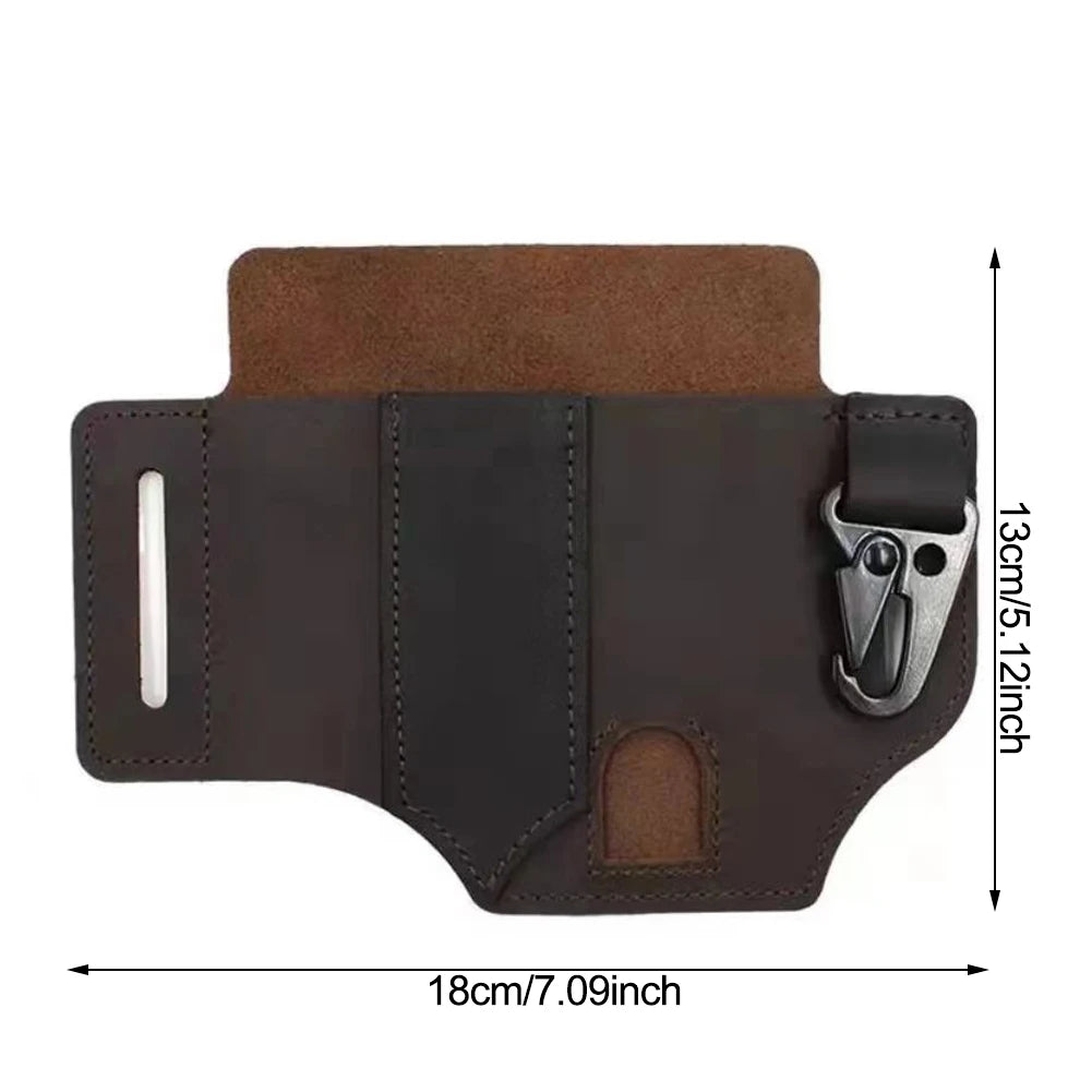 1Pc Tactical Multi-Tool Belt Leather Case Outdoor Camping Hunting Waist Bag Portable Storage Bag Outdoor Tool Outdoor Tool Kit