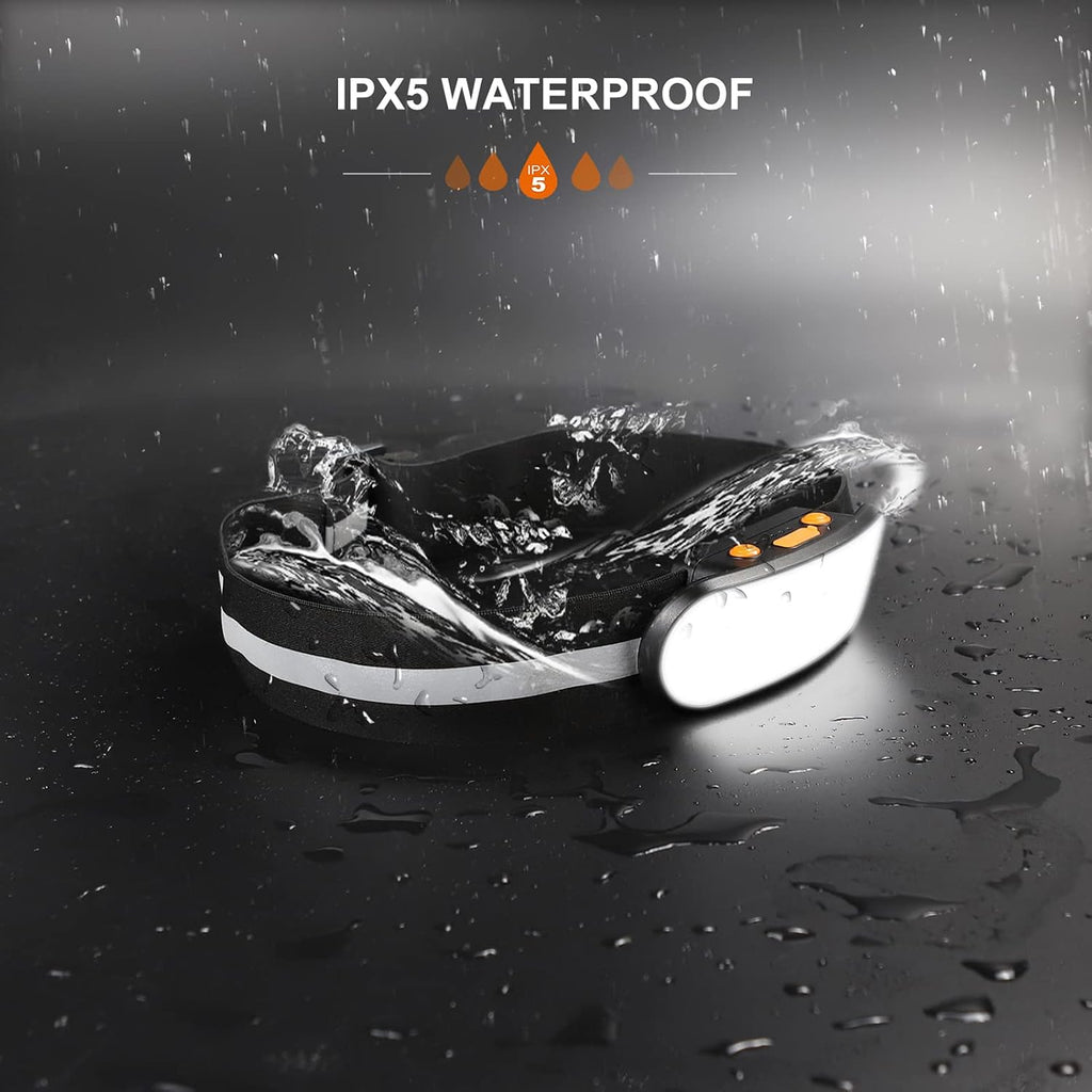 Running Light Rechargeable 500 Lumens 5 Modes Running Lights for Runners with Red Light, Used as a Chest/Waist Lamp, IPX5 Waterproof Reflective Headlamp Flashlight for Night Safety