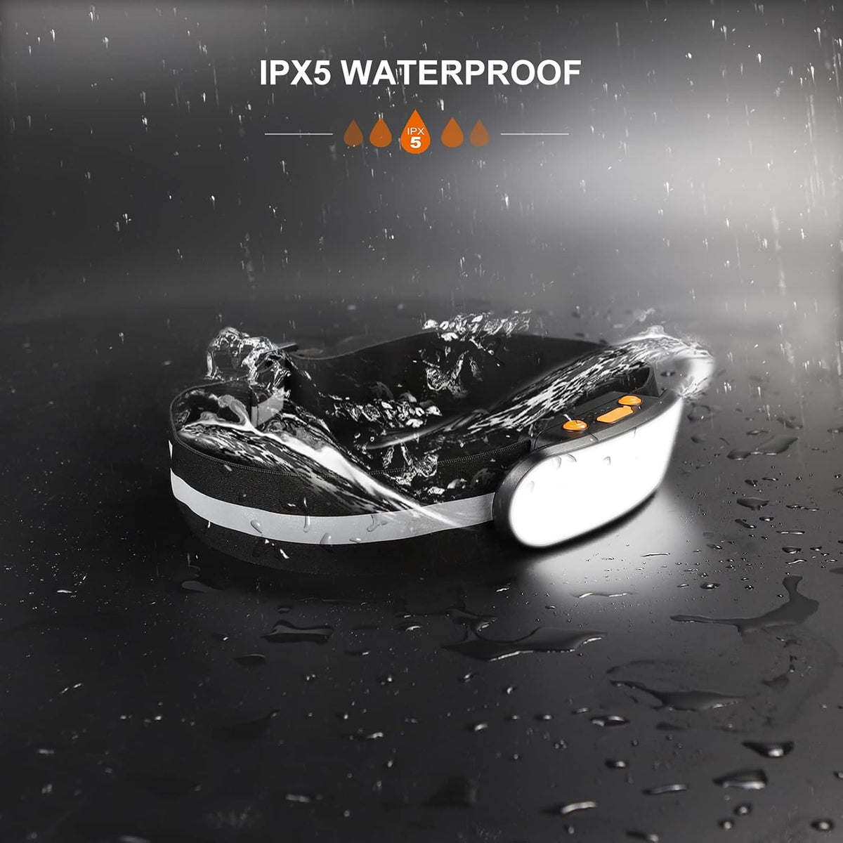 Running Light Rechargeable 500 Lumens 5 Modes Running Lights for Runners with Red Light, Used as a Chest/Waist Lamp, IPX5 Waterproof Reflective Headlamp Flashlight for Night Safety
