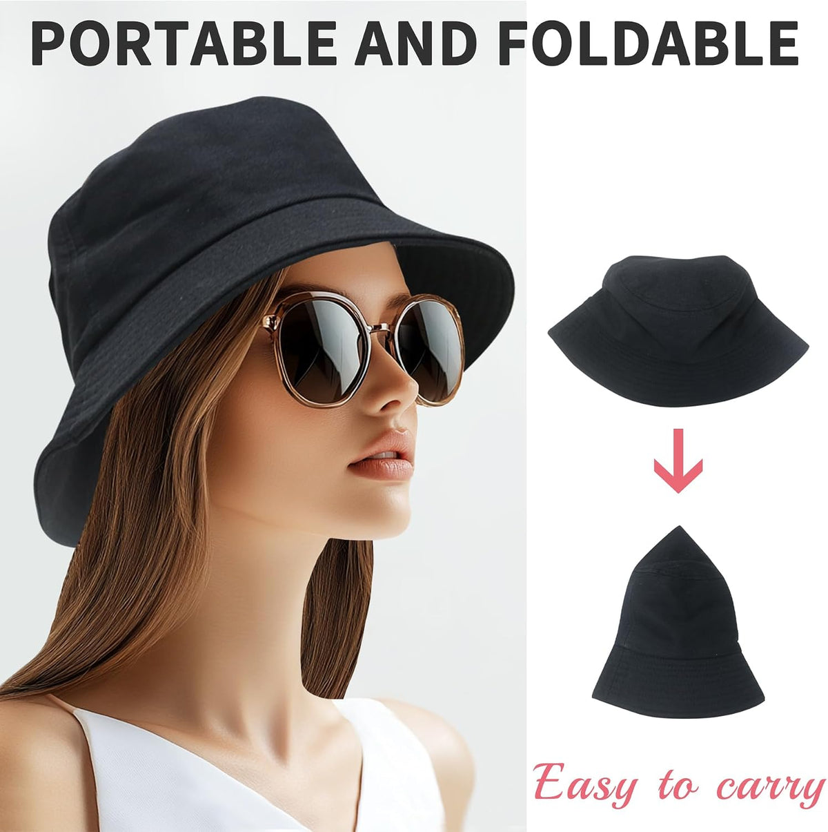 Bucket Hats for Men Woman Packable Foldable Sun Hats for Women