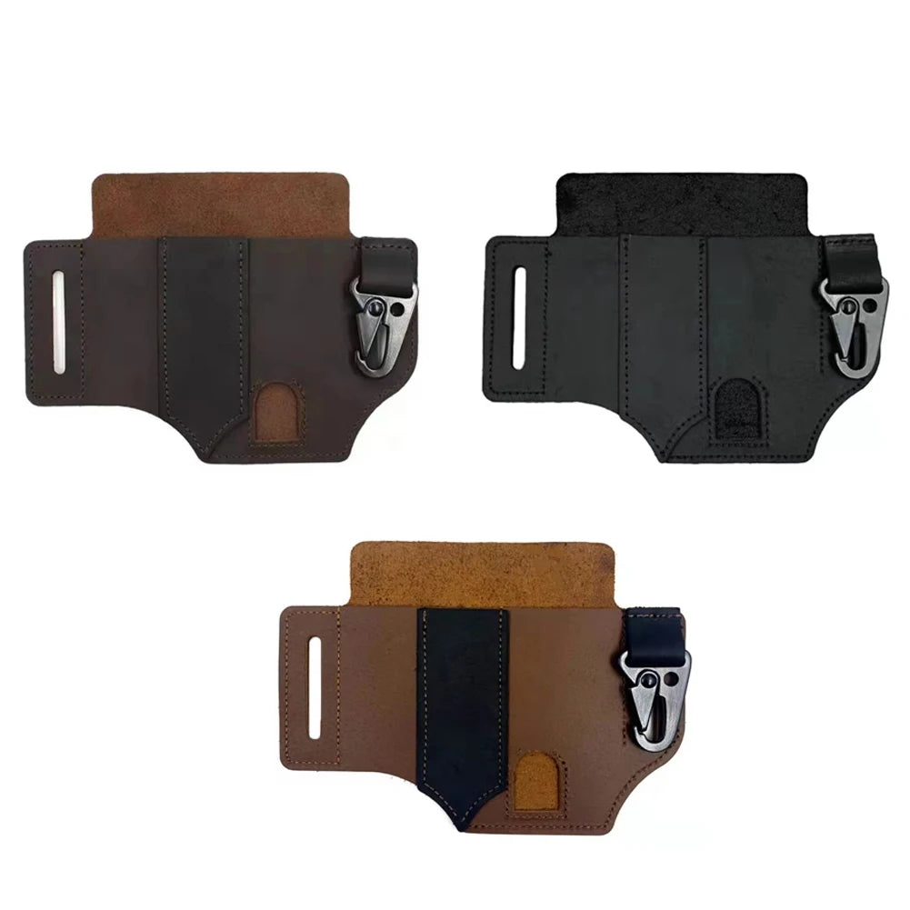 1Pc Tactical Multi-Tool Belt Leather Case Outdoor Camping Hunting Waist Bag Portable Storage Bag Outdoor Tool Outdoor Tool Kit
