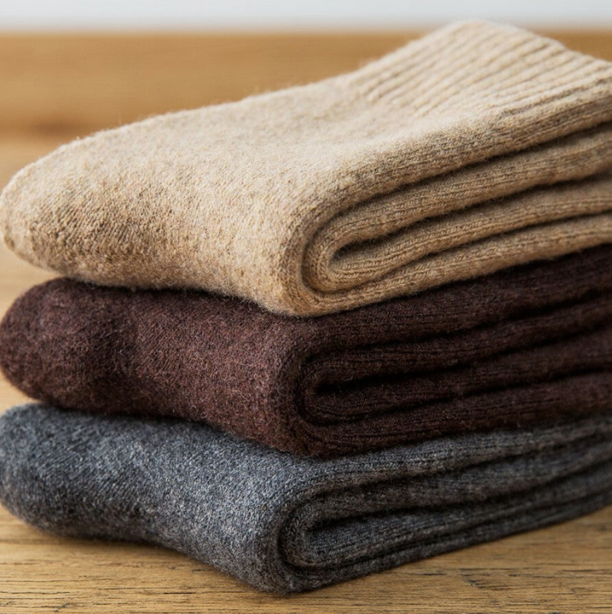5 Pairs Men Merino Wool Cushioned Fleece Thermal Thick Warm Hiking Heavy Socks