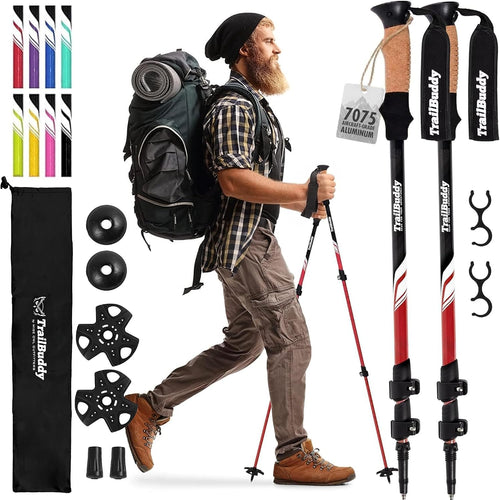 Trekking Poles – Lightweight 7075 Aluminum Hiking Poles for Women, Men & Seniors – Collapsible Walking Sticks for Travel, Trails & Balance