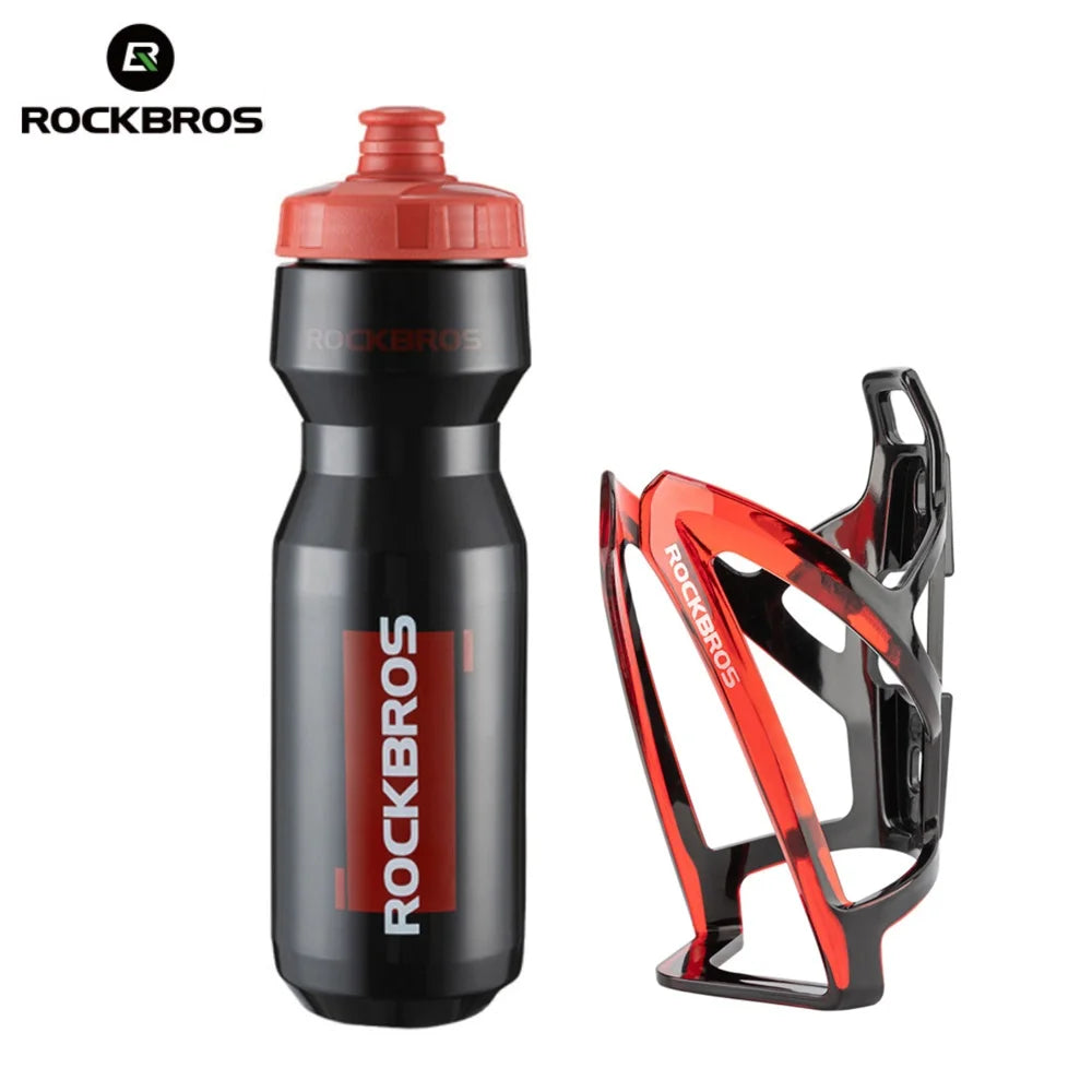 Cycling Water Bottle+Water Bottle Holder 2-Piece Set -750Ml Sports Water Bottle+Integrated Molded Water Bottle Holder