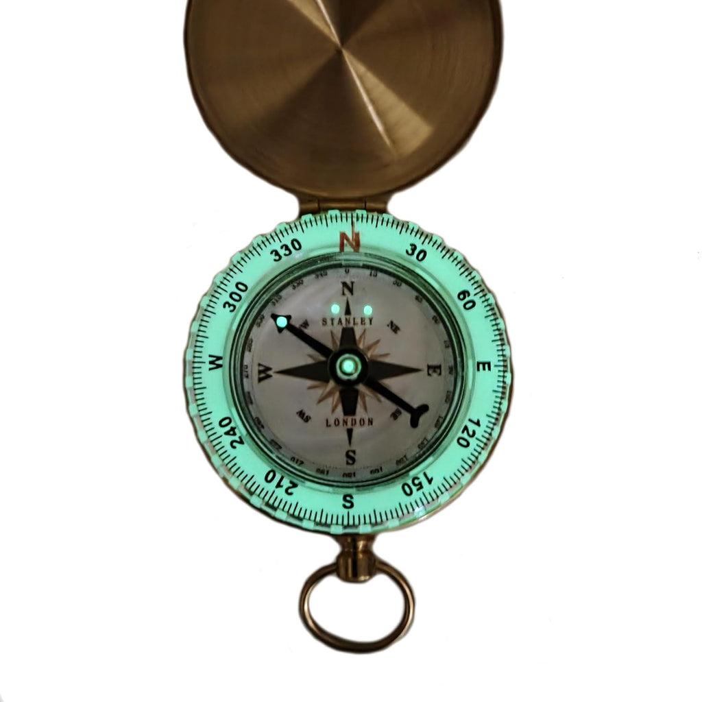 Glow in the Dark Brass Pocket Compass for Kids – Waterproof Navigation Tool for Camping, Hiking, Backpacking, Orienteering, Hunting, Survival Gear, Outdoor Safety & Adventure Gift