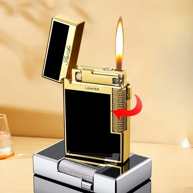 Metal Windproof Torch Gas Lighter Double Flame Butane Lighter Smoking Accessory Gadgets for Men Gift Cigarette Lighter