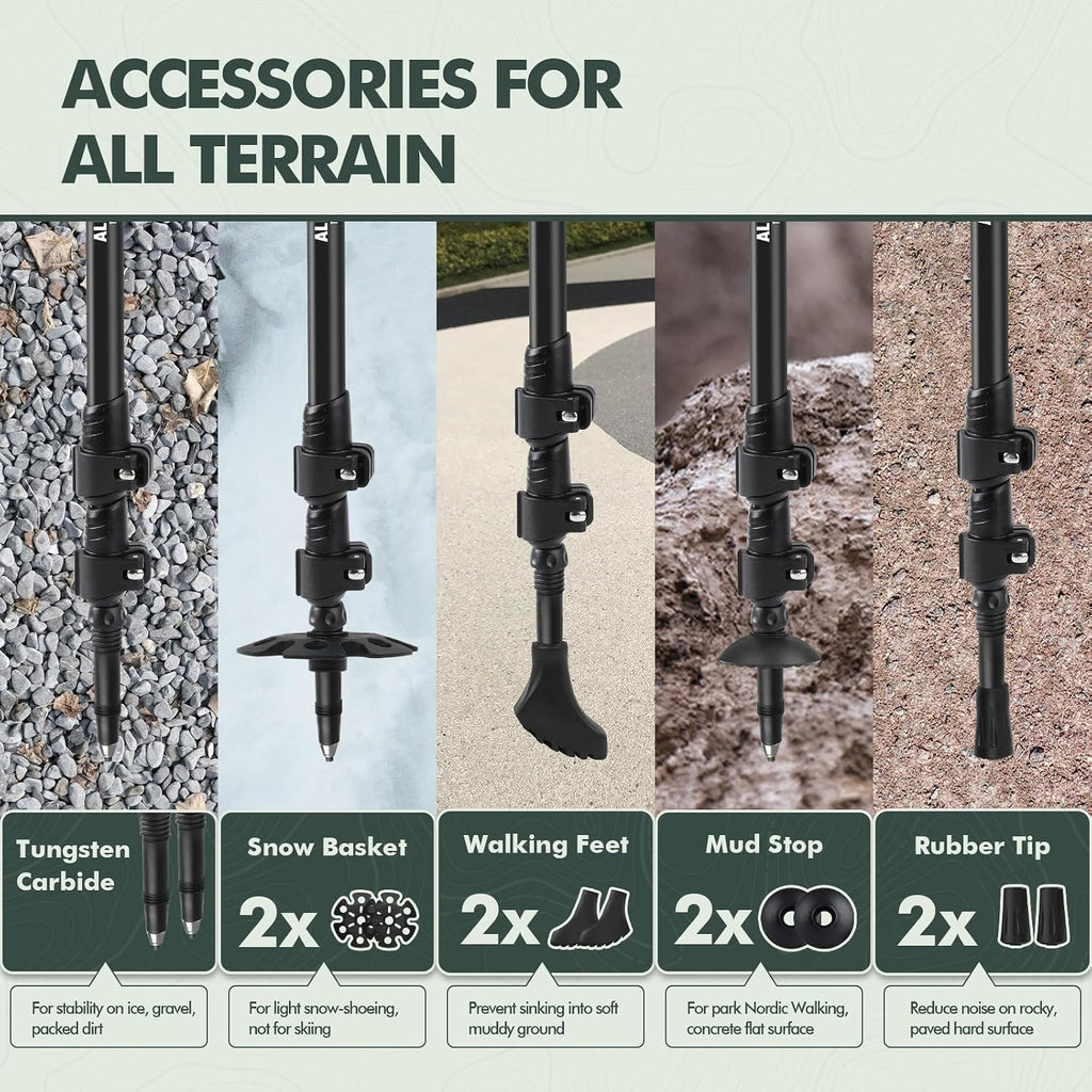 Trekking Poles 7075 Aluminum Lightweight Hiking Sticks