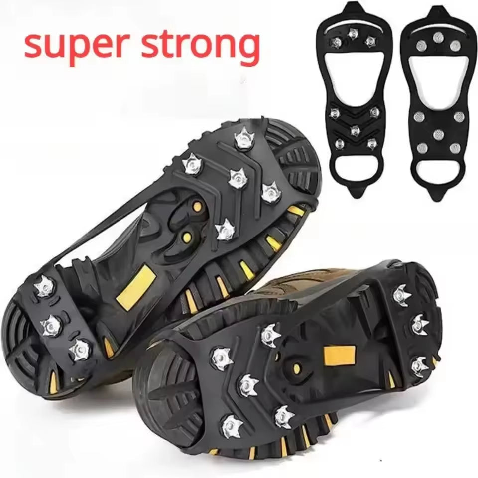 8 Teeth Ice Gripper Spike Shoes Winter Outdoor Anti-Slip Hiking Mountain Climbing Ice Snow Crampons Anti-Slip Shoe Covers Grip