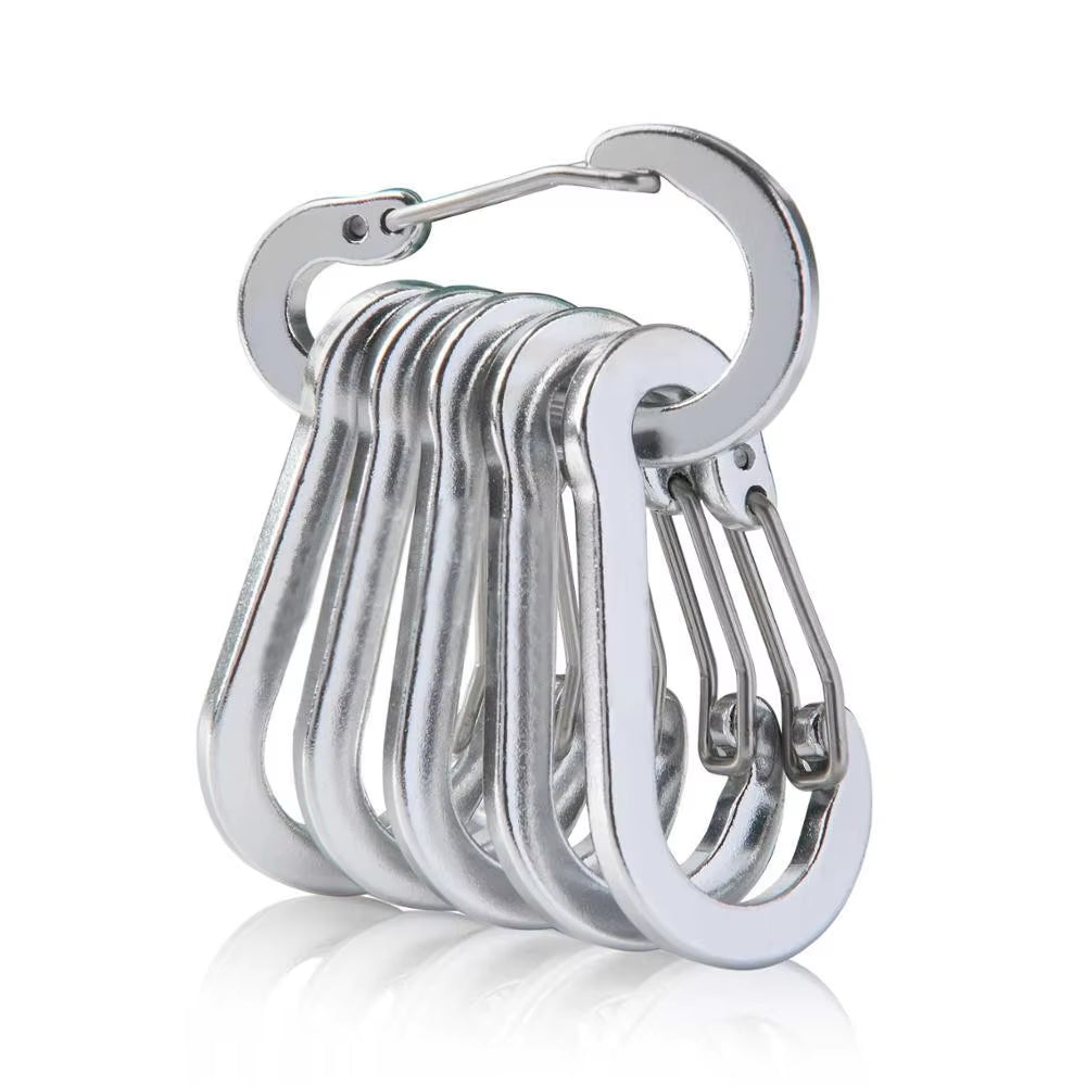 Easyfish Fishing CC1 Steel Small Carabiner Clips Outdoor Camping Multi Tool Fishing Acessories 6Pcs