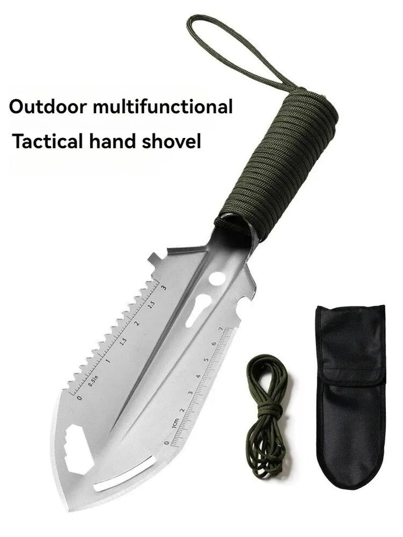 Tactical Survival 6-In-1 Multi-Tool Shovel for Camping, Hiking, Garden Use